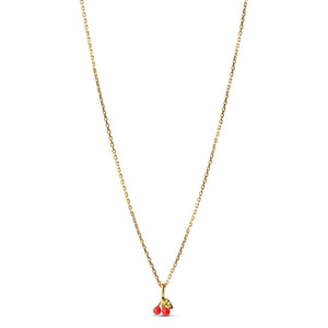 Cherry Necklace in Coral