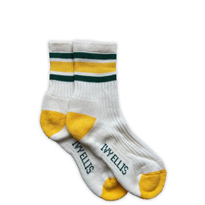 Ladies Starr Vintage Sport Cotton Socks in Cream/Yellow