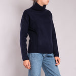 Thick Roll Neck Jumper in Navy
