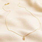 I Initial Crystal Constellation Necklace in Gold