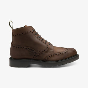 Gage Nubuck Brogue Boots in Brown