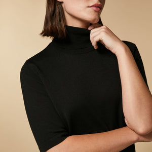 Alfa Wool S/S Sweater in Black