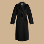 Tema Double Faced Pure Wool Coat in Black