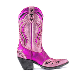 Dragon Love Cowboy Boots in Barbie Pink
