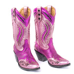 Dragon Love Cowboy Boots in Barbie Pink