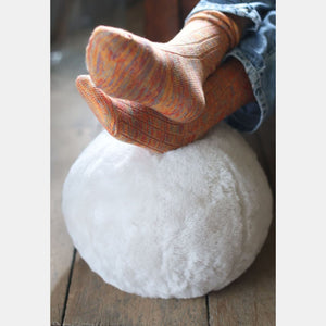 Sheepskin Ball Cushion in Ivory White