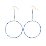 Large Hoop Earrings in Blue/White