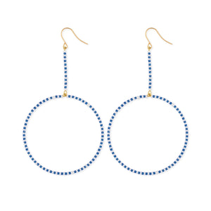 Large Hoop Earrings in Blue/White