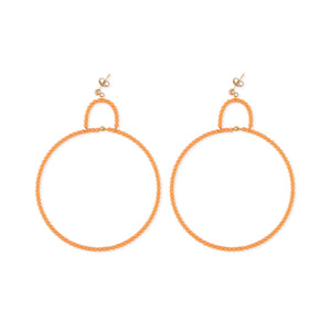 Large Hoop Earrings in Orange