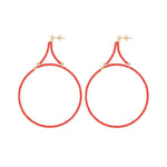 Large Hoop Earrings in Red