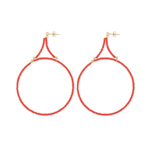 Large Hoop Earrings in Red