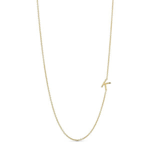 Necklace with Letter K in Chain in Gold