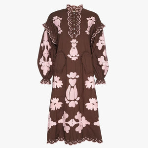 Lilly Organic Cotton Dress in Seal Brown