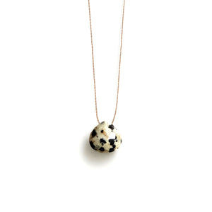 Fine Cord Necklace in Dalmatian Jasper