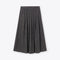 ROSSO35 Tweed Pleated Wool Midi Skirt in Dark Grey