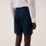 HARTFORD Joggy Linen Shorts in Navy Blue