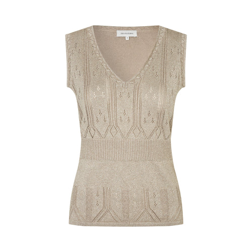 DEA KUDIBAL Fira Knit Tanktop in Glitter Beige