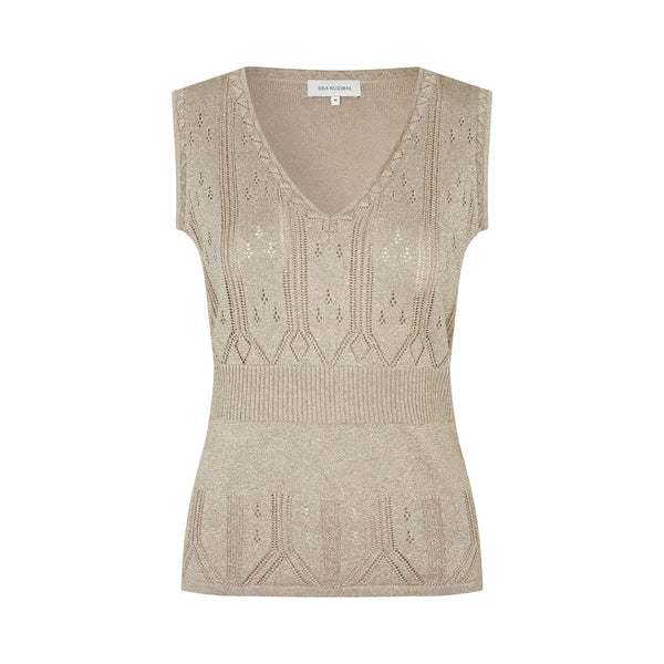 DEA KUDIBAL Fira Knit Tanktop in Glitter Beige
