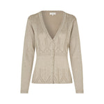 DEA KUDIBAL Barbro Knit Cardigan in Glitter Beige