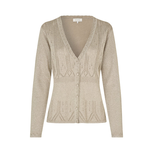 DEA KUDIBAL Barbro Knit Cardigan in Glitter Beige
