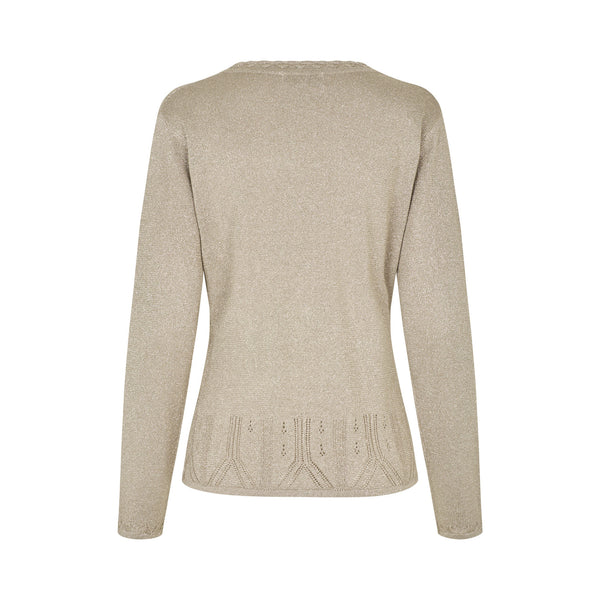 DEA KUDIBAL Barbro Knit Cardigan in Glitter Beige