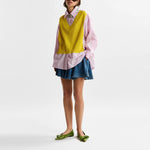 ESSENTIEL ANTWERP Jit Knit Combo Shirt in Amalfi Lemon