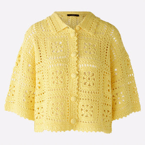 Crochet S/S Cardigan in Yellow