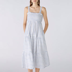 Striped Sun Dress in White/Blue