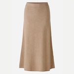 OUI Wool Mix Knitted Skirt in Beige Melange
