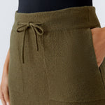 OUI Wool Blend Knitted Skirt in Khaki