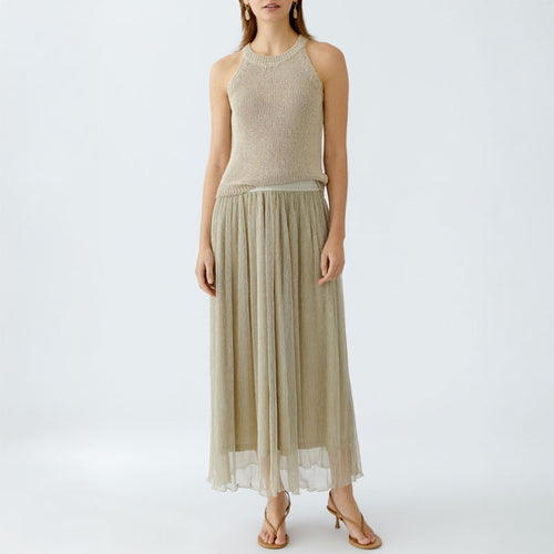 OUI 93301 Knitted Top in Biscuit