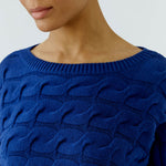 OUI Sirah Cable Knit Jumper in Royal Blue