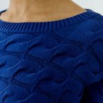 OUI Sirah Cable Knit Jumper in Royal Blue