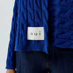 OUI Cable Knit Scarf in Royal Blue