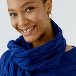 OUI Cable Knit Scarf in Royal Blue