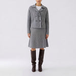 OUI Short Button Up Wool Mix Jacket in Steel Grey