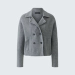 OUI Short Button Up Wool Mix Jacket in Steel Grey