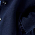 OUI Loose Fit Button Up Wool Coat in Dark Blue