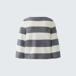 OUI Block Stripe Wide Jumper in Grey/White