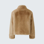 OUI Faux Fur Short Jacket in Sweet Maple