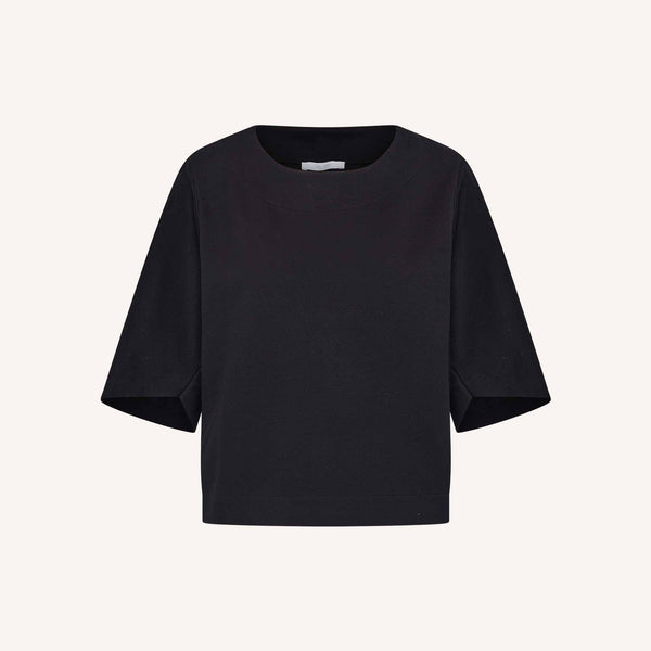 BY-BAR Tess Round Neck Jersey Top in Black