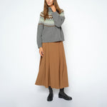 MOS MOSH MMKit Sato Midi Skirt  in Dark Camel