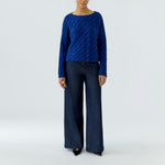 OUI Sirah Cable Knit Jumper in Royal Blue