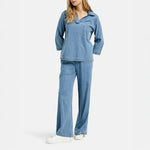 SMITH & SOUL Lyocell Polo Collar Blouse in Denim