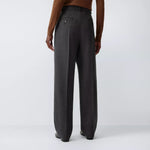 WEEKEND MAX MARA Inserimento - WKIStadio Front Pleat Tweed Wool Trousers in Medium Grey