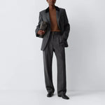 WEEKEND MAX MARA Inserimento - WKIStadio Front Pleat Tweed Wool Trousers in Medium Grey