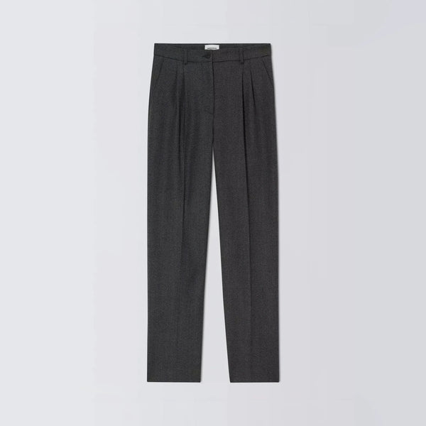 WEEKEND MAX MARA Inserimento - WKIStadio Front Pleat Tweed Wool Trousers in Medium Grey
