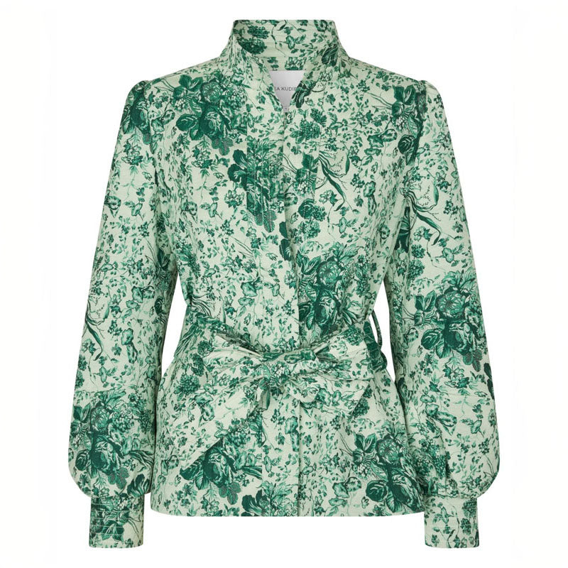 DEA KUDIBAL Anitta Jacket with Belt in Botanic Green