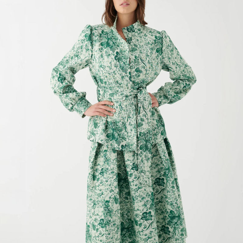 DEA KUDIBAL Anitta Jacket with Belt in Botanic Green