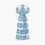 PINK CITY PRINTS Matilda Cotton Dress in Lapis Meadow